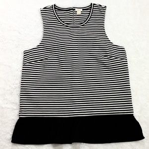 J. Crew Nautical Striped Ruffle Top